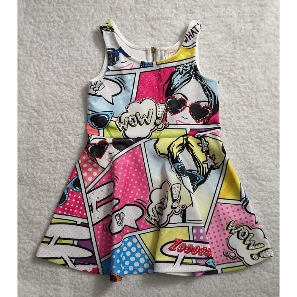 Hannah Banana Colorful Comic Print Dress
